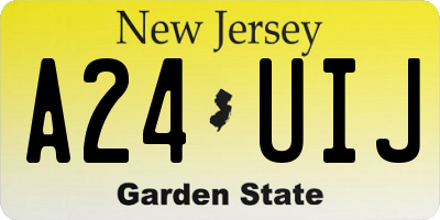 NJ license plate A24UIJ