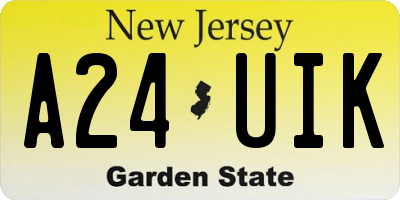 NJ license plate A24UIK