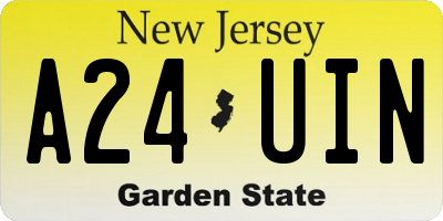 NJ license plate A24UIN