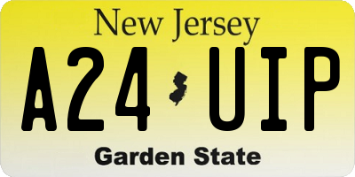 NJ license plate A24UIP