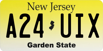 NJ license plate A24UIX