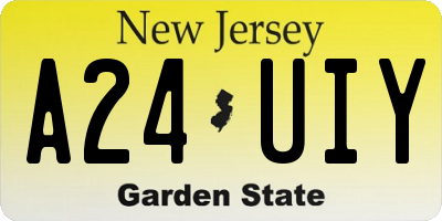 NJ license plate A24UIY