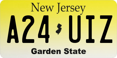 NJ license plate A24UIZ