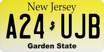 NJ license plate A24UJB