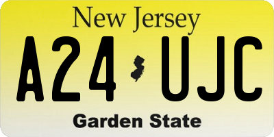 NJ license plate A24UJC