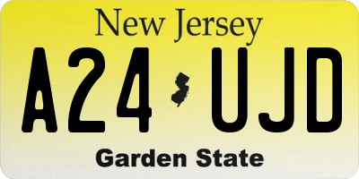 NJ license plate A24UJD