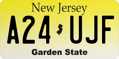 NJ license plate A24UJF