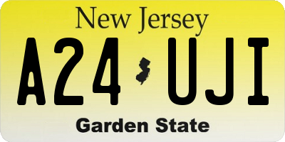 NJ license plate A24UJI
