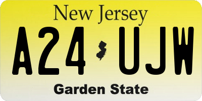 NJ license plate A24UJW