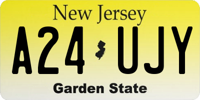 NJ license plate A24UJY