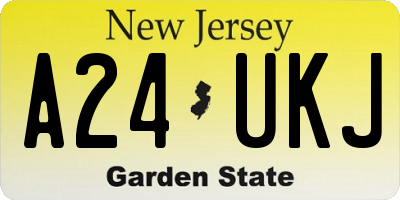 NJ license plate A24UKJ