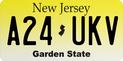 NJ license plate A24UKV