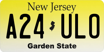 NJ license plate A24ULO
