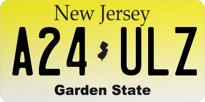 NJ license plate A24ULZ