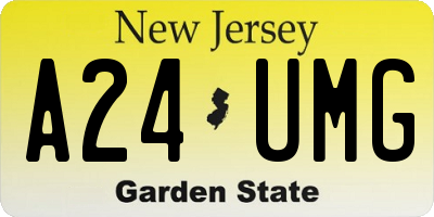 NJ license plate A24UMG