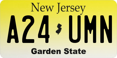 NJ license plate A24UMN