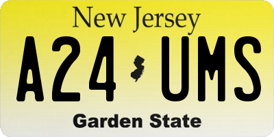 NJ license plate A24UMS