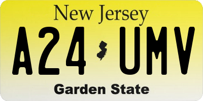 NJ license plate A24UMV