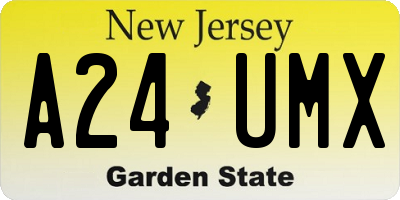 NJ license plate A24UMX