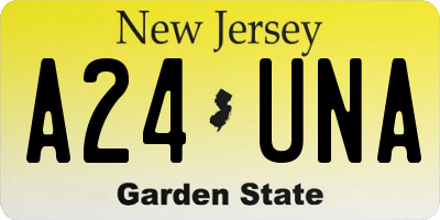 NJ license plate A24UNA