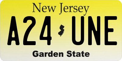 NJ license plate A24UNE