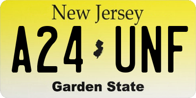 NJ license plate A24UNF