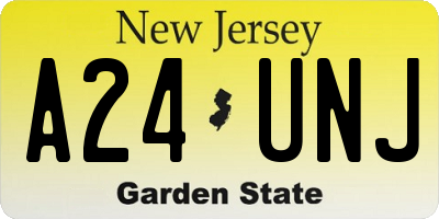 NJ license plate A24UNJ
