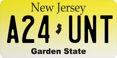 NJ license plate A24UNT