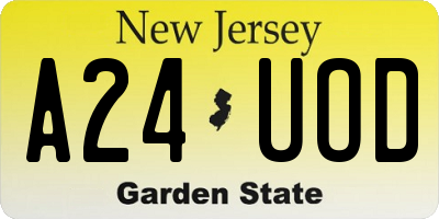 NJ license plate A24UOD