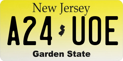 NJ license plate A24UOE