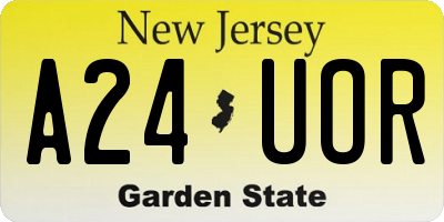 NJ license plate A24UOR