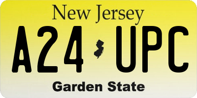 NJ license plate A24UPC