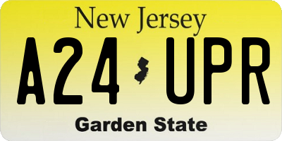 NJ license plate A24UPR