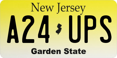 NJ license plate A24UPS