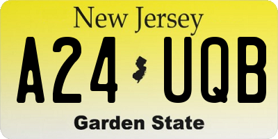 NJ license plate A24UQB