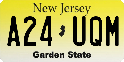 NJ license plate A24UQM