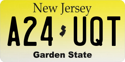 NJ license plate A24UQT