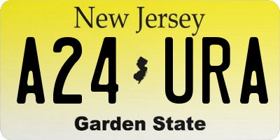 NJ license plate A24URA
