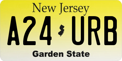 NJ license plate A24URB
