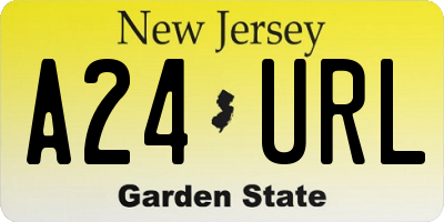 NJ license plate A24URL