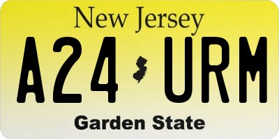 NJ license plate A24URM