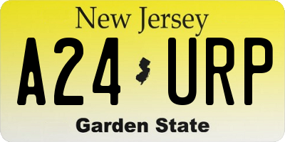 NJ license plate A24URP
