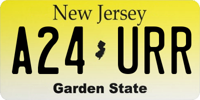 NJ license plate A24URR