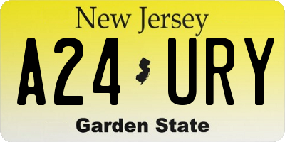 NJ license plate A24URY
