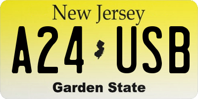 NJ license plate A24USB