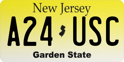 NJ license plate A24USC