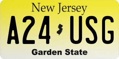 NJ license plate A24USG