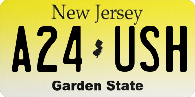 NJ license plate A24USH