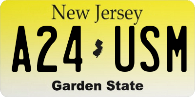 NJ license plate A24USM
