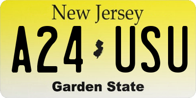 NJ license plate A24USU